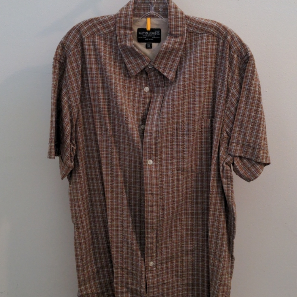 Nautica Jeans Co. Short sleeve tatersall shirt